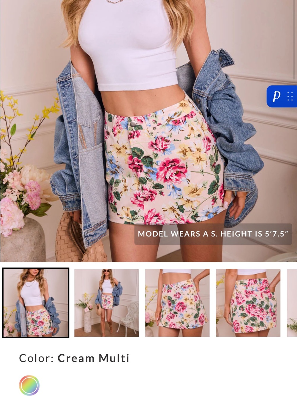 VICI New Floral Cream Multi Mini Skirt - Women's Skirt